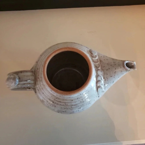 Pottery Barn Ceramic Cream/Brown  Speckled Teapot/Vase. - Picture 4 of 6